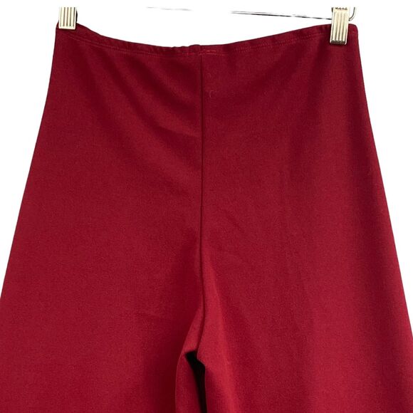 VTG 70s Bell Bottom Pants M Red High Rise Disco Wide Leg Palazzo Retro Leisure - Picture 4 of 12